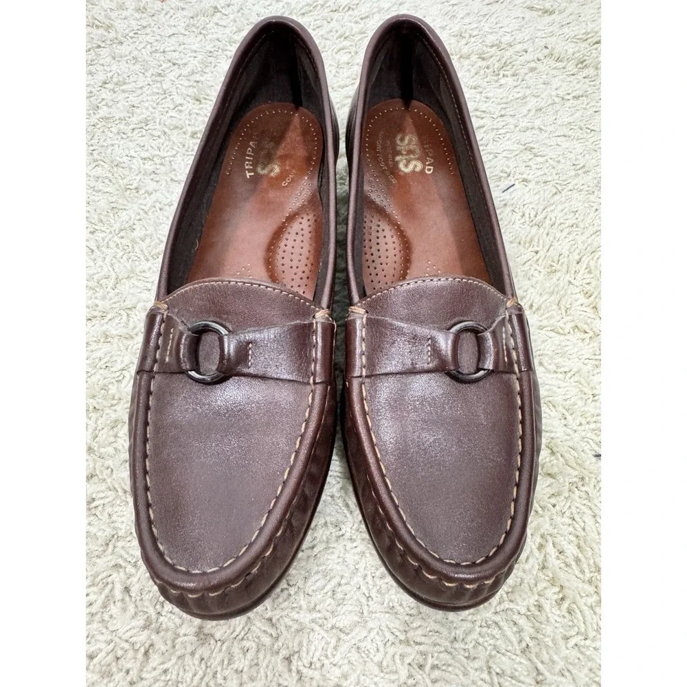SAS Womens Jewel Tripad Comfort Brown Walking Slip On Ring Loafer Shoes Size‎ 8S